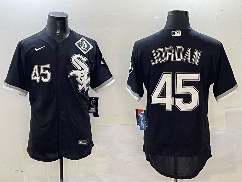 Men Chicago White Sox #45 Jordan Black Elite 2025 Nike MLB Jersey style 2->chicago white sox->MLB Jersey
